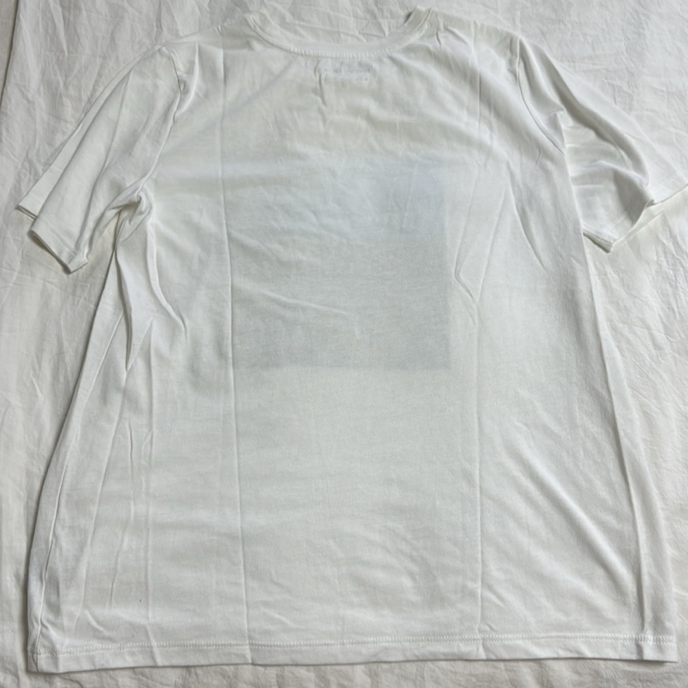 Banana Republic White Tee with Floral Print-size M - Picture 5 of 6